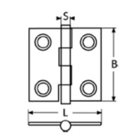 Saválló ajtózsanér 38x38x4 A4 tömzsi zsanér