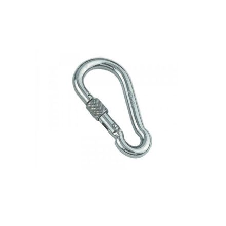 Saválló rugós csavaros karabiner 4X40 A4